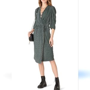 See by Chloé Floral And Dot Green Midi Dress Size 36